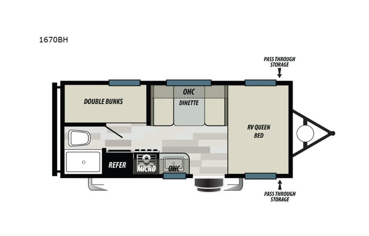 Representative floor plan provided by a trusted RVshare partner.