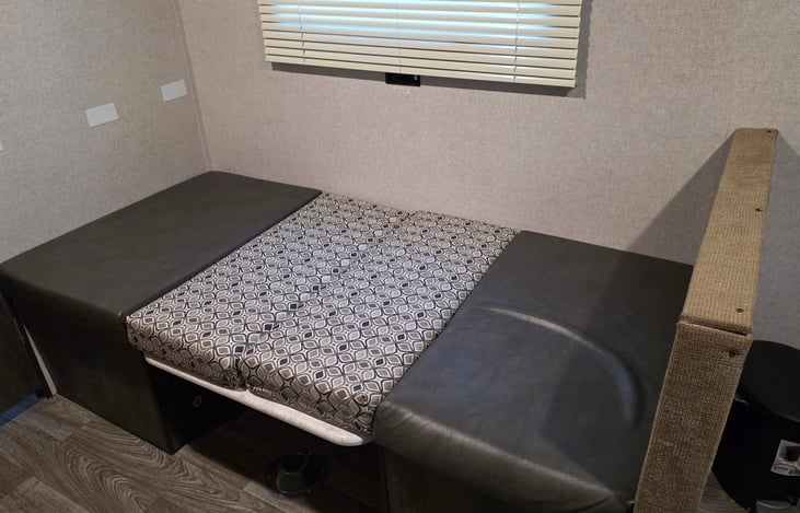Dinette converted to a bed