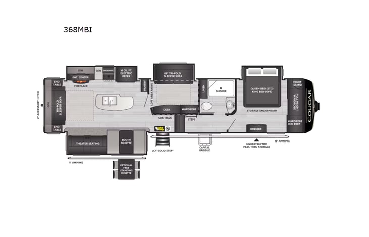 Representative floor plan provided by a trusted RVshare partner.
