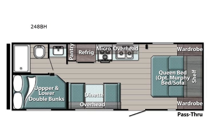 Representative floor plan provided by a trusted RVshare partner.