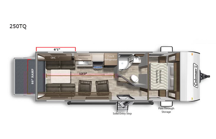 Representative floor plan provided by a trusted RVshare partner.
