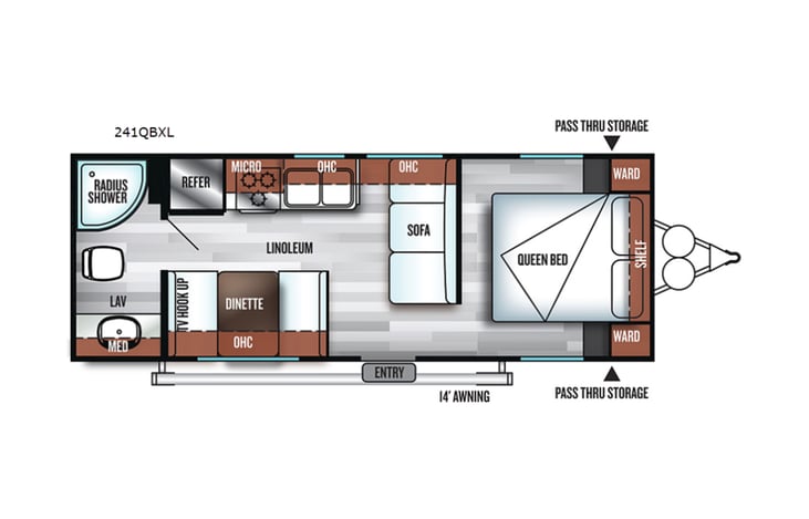 Representative floor plan provided by a trusted RVshare partner.