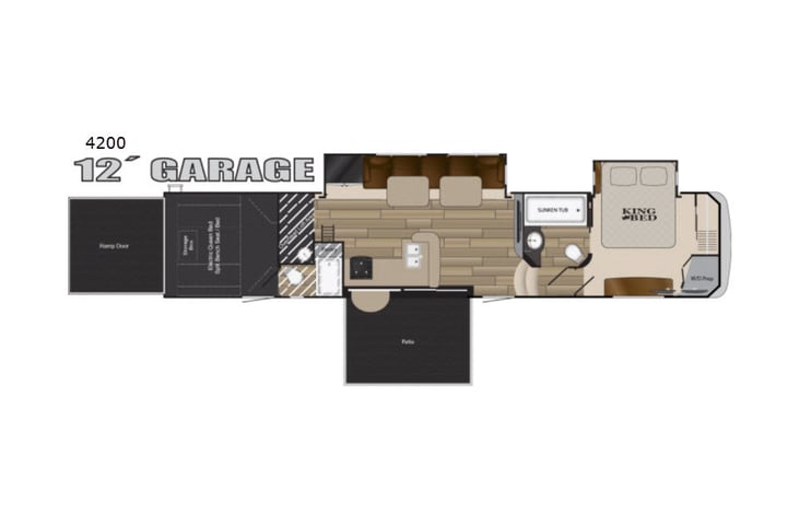 Representative floor plan provided by a trusted RVshare partner.