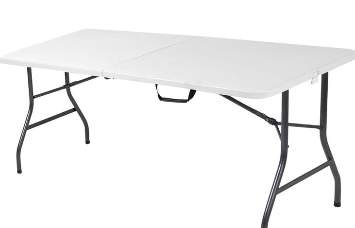 Add on this convenient folding buffet table for the ultimate bbq!