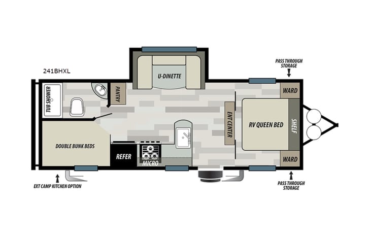 Representative floor plan provided by a trusted RVshare partner.