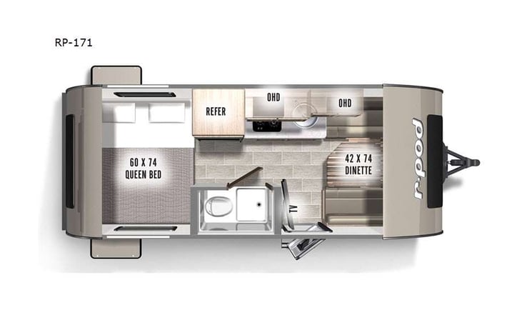 Representative floor plan provided by a trusted RVshare partner.