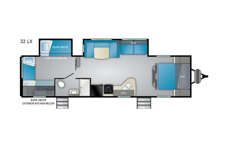 Representative floor plan provided by a trusted RVshare partner.