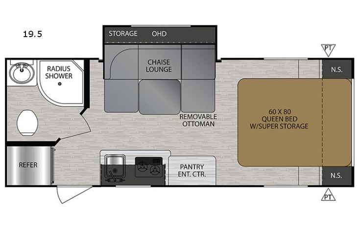 Representative floor plan provided by a trusted RVshare partner.