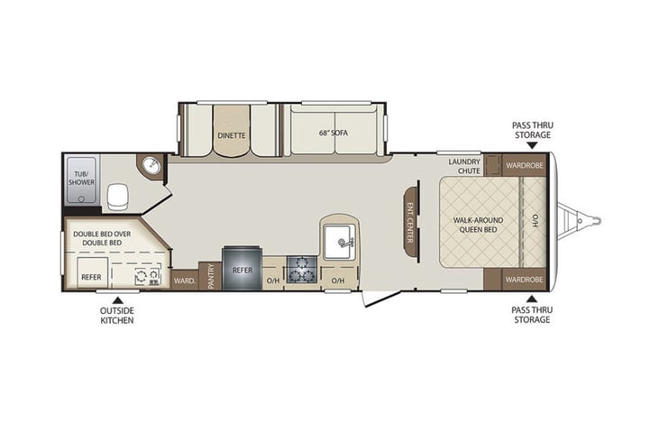 Representative floor plan provided by a trusted RVshare partner.