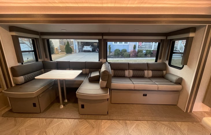 Versatile living and dining space. Both convert into beds.