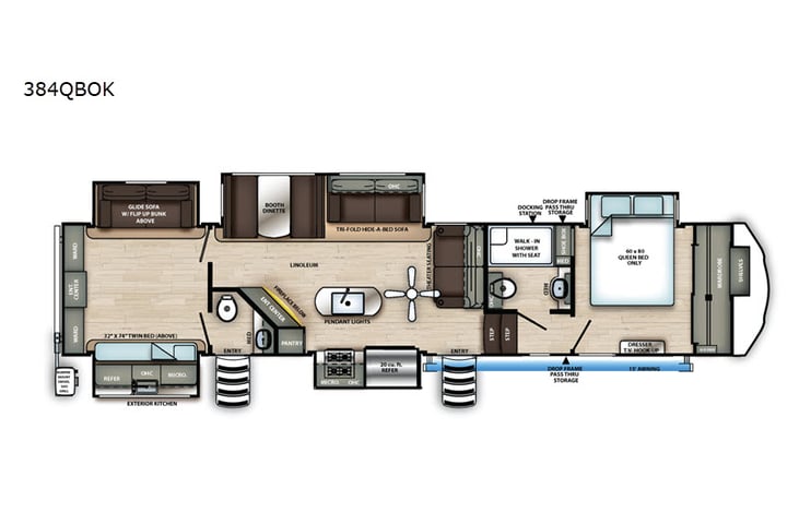 Representative floor plan provided by a trusted RVshare partner.