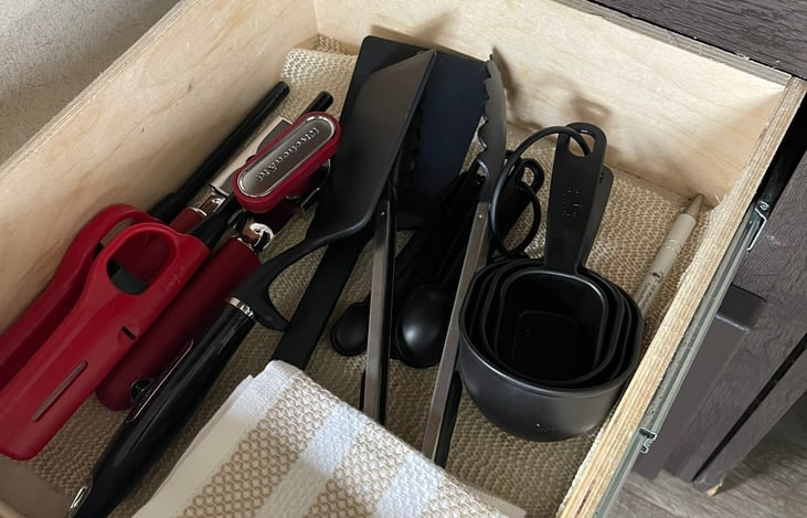 Cooking utensils and extras.