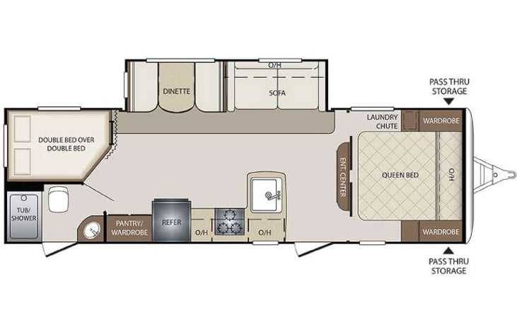 Representative floor plan provided by a trusted RVshare partner.