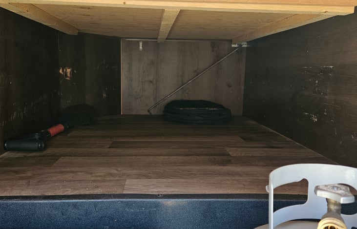 Lots of storage space for camping gear: tables, chairs, canopies etc.