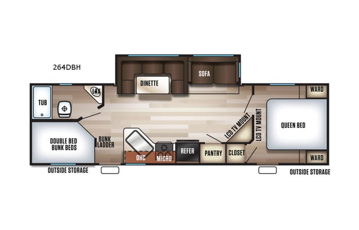 Representative floor plan provided by a trusted RVshare partner.