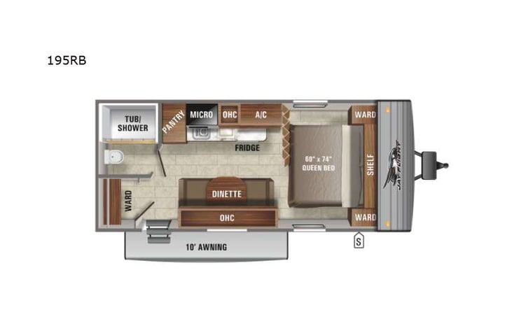 Representative floor plan provided by a trusted RVshare partner.