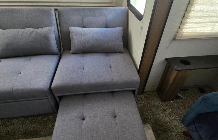 Both chairs turn in to beds