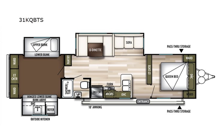 Representative floor plan provided by a trusted RVshare partner.