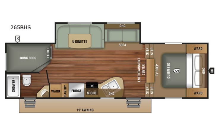 Representative floor plan provided by a trusted RVshare partner.