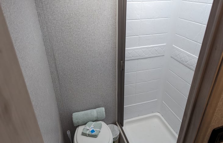 Large Stand up Shower and toliet