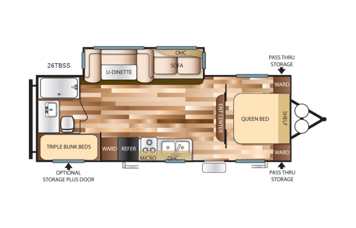 Representative floor plan provided by a trusted RVshare partner.