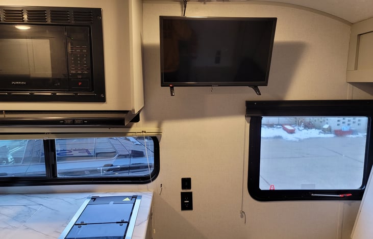 Television has built in DVD player for those rainy days