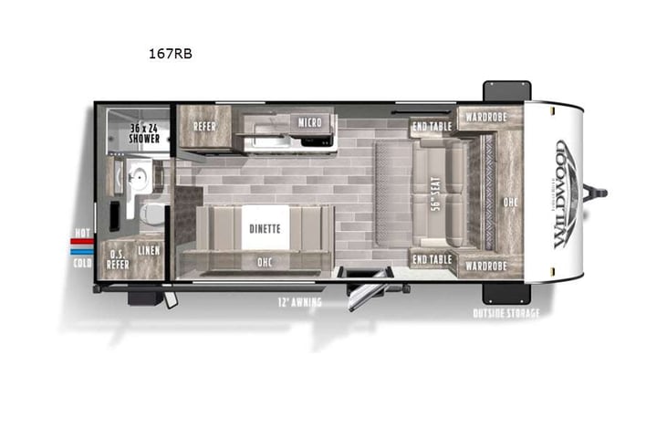 Representative floor plan provided by a trusted RVshare partner.