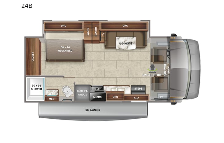 Representative floor plan provided by a trusted RVshare partner.