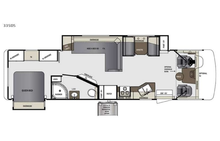 Representative floor plan provided by a trusted RVshare partner.
