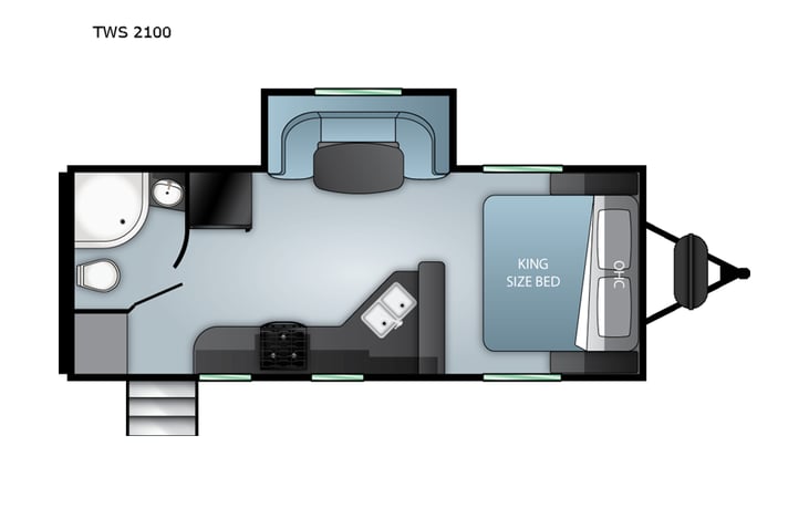 Representative floor plan provided by a trusted RVshare partner.