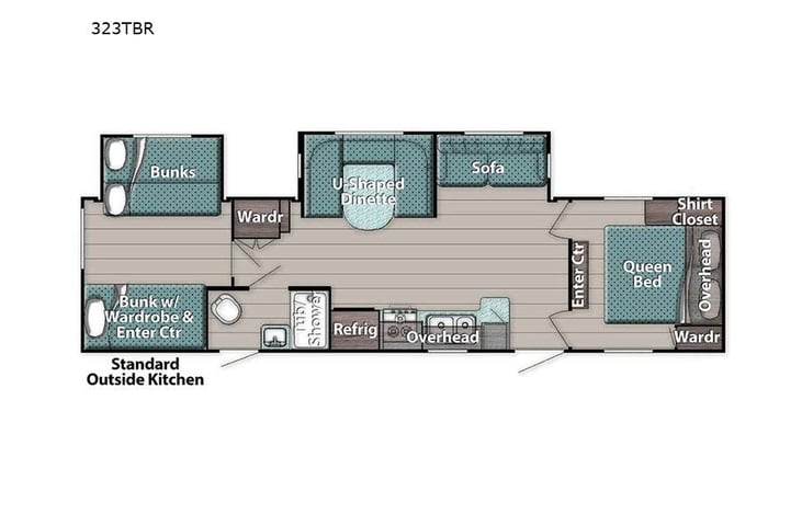 Representative floor plan provided by a trusted RVshare partner.