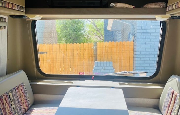 Fold down dinette table and large viewing window for a sit down dinner or game night with the family!