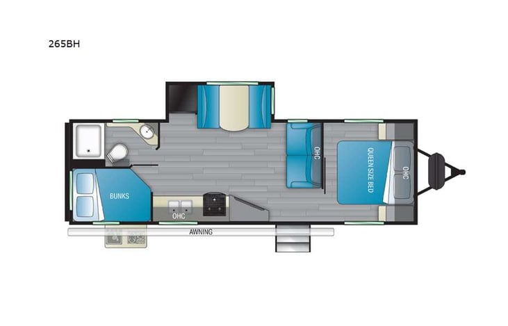 Representative floor plan provided by a trusted RVshare partner.