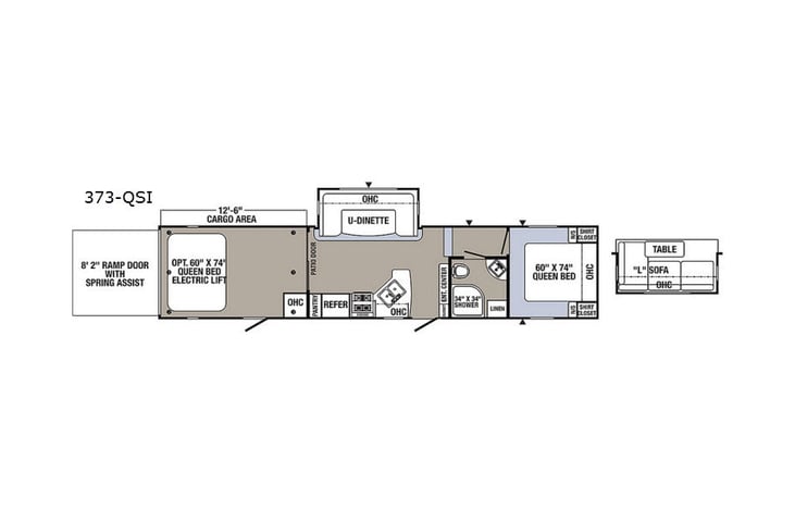 Representative floor plan provided by a trusted RVshare partner.