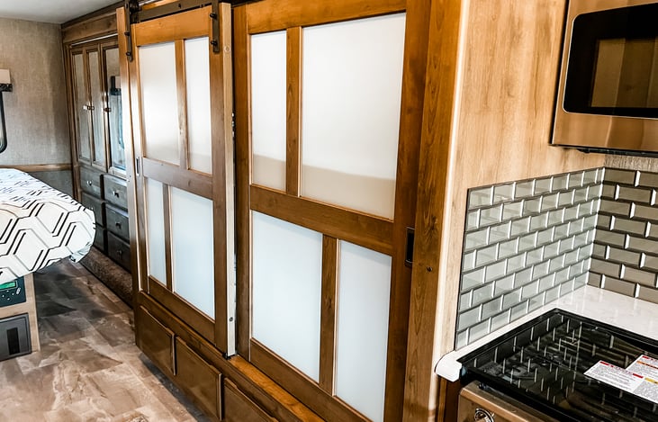 Bunk barn style privacy doors