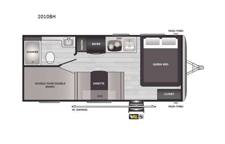 Representative floor plan provided by a trusted RVshare partner.