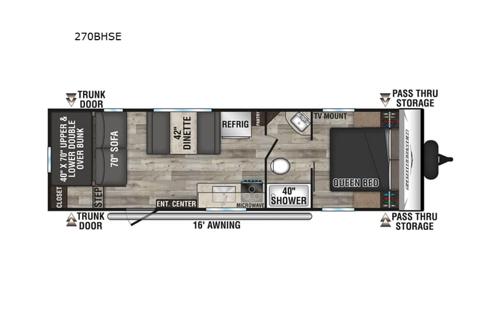 Representative floor plan provided by a trusted RVshare partner.