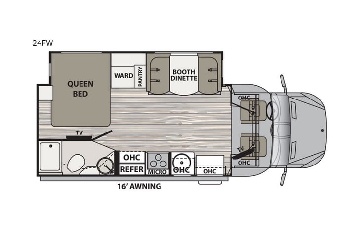 Representative floor plan provided by a trusted RVshare partner.