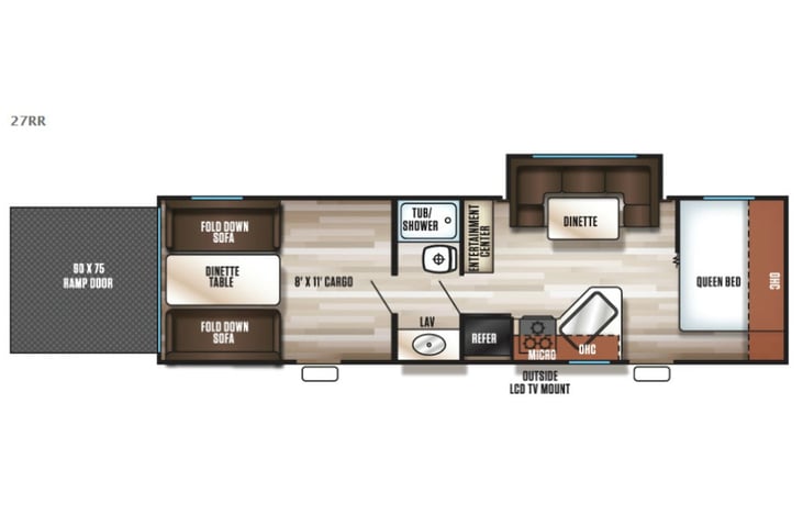 Representative floor plan provided by a trusted RVshare partner.