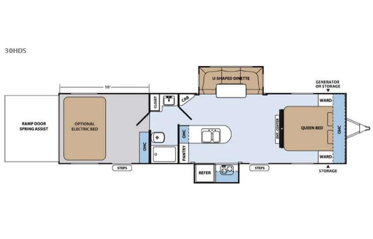 Representative floor plan provided by a trusted RVshare partner.