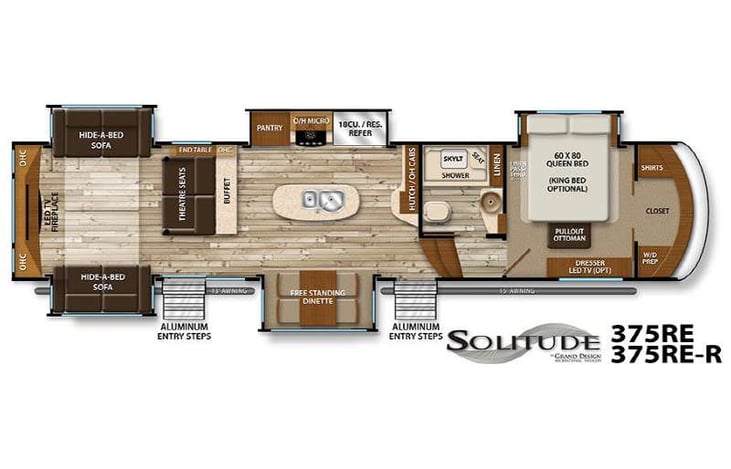 Representative floor plan provided by a trusted RVshare partner.