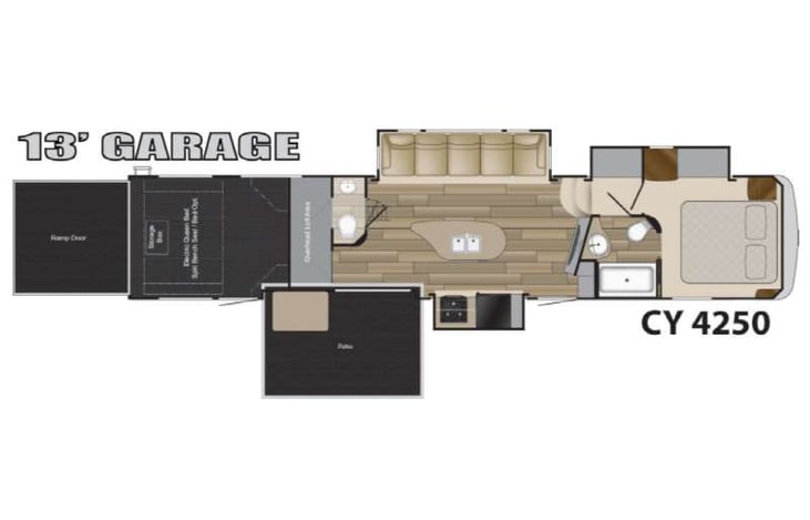 Representative floor plan provided by a trusted RVshare partner.