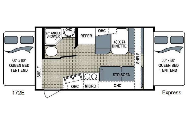 Representative floor plan provided by a trusted RVshare partner.
