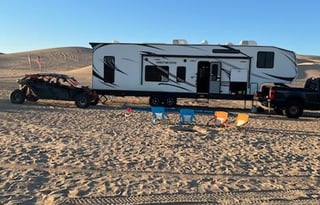 2020 Genesis 5th Wheel Toyhauler with deck patio