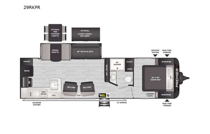 Representative floor plan provided by a trusted RVshare partner.