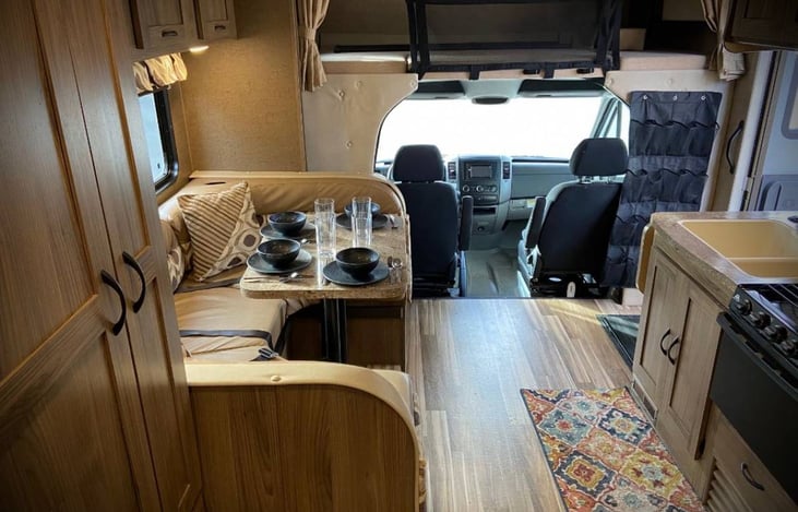 View from the back towards the cab