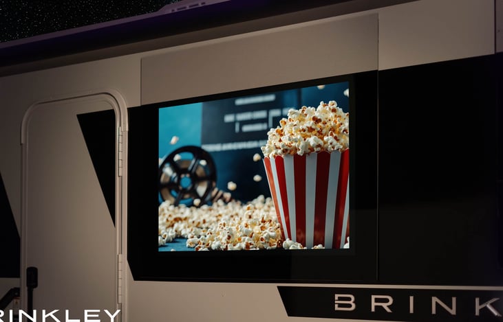 Outside projector screen for movies under the stars.