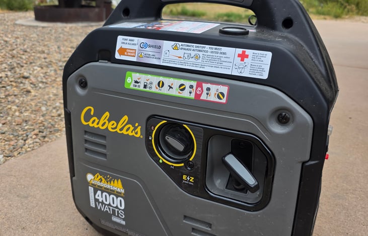 4000w Gas Inverter Generator, 1.5 gal for aprox 10 hours of run time.