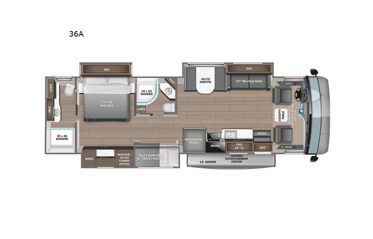 Representative floor plan provided by a trusted RVshare partner.