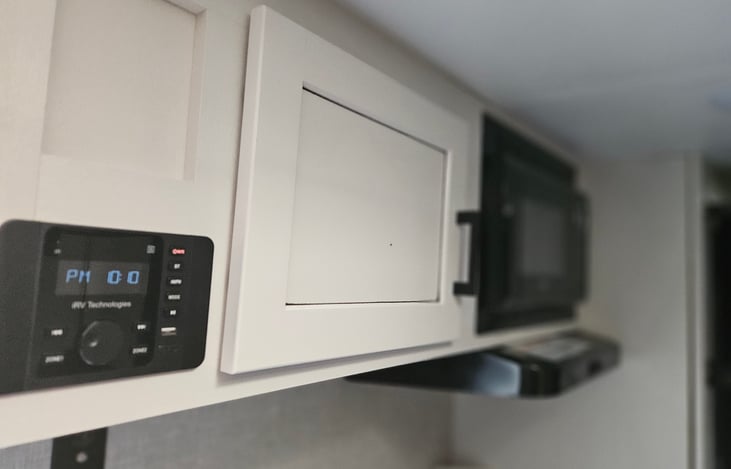 Above sink pantry.